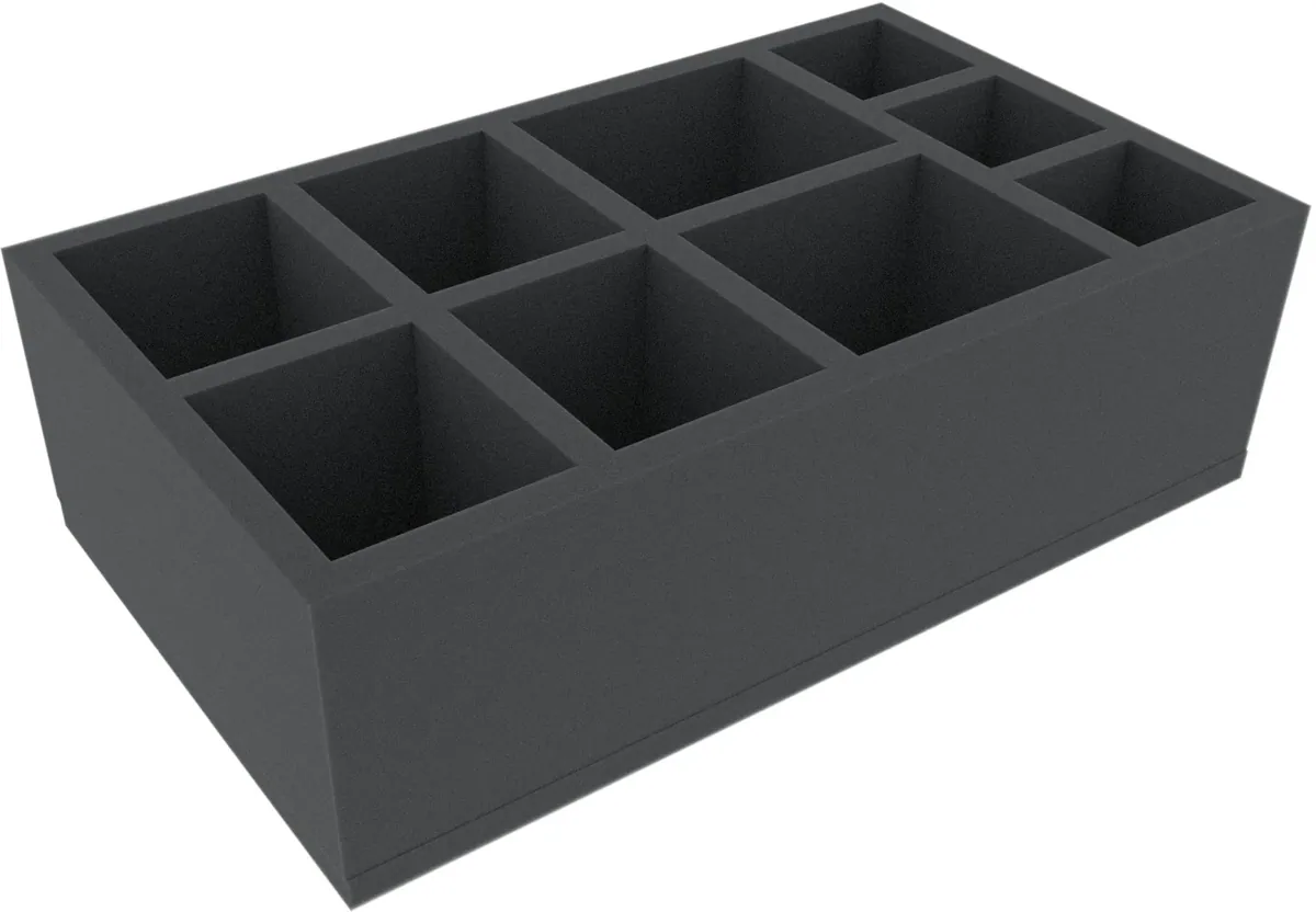 IXMFLR080BO 300 mm x 175 mm x 80 mm foam tray for board games with 9 compartments