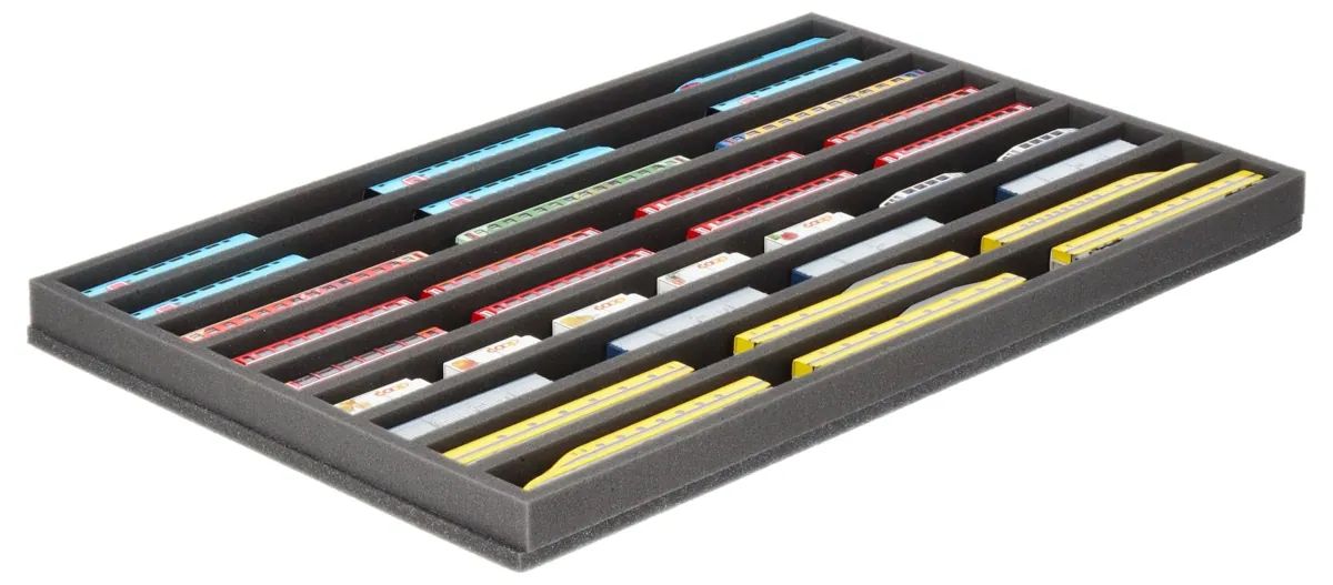 JV035A003 Feldherr foam insert for model railway - N scale - 9 compartments - for horizontal storage