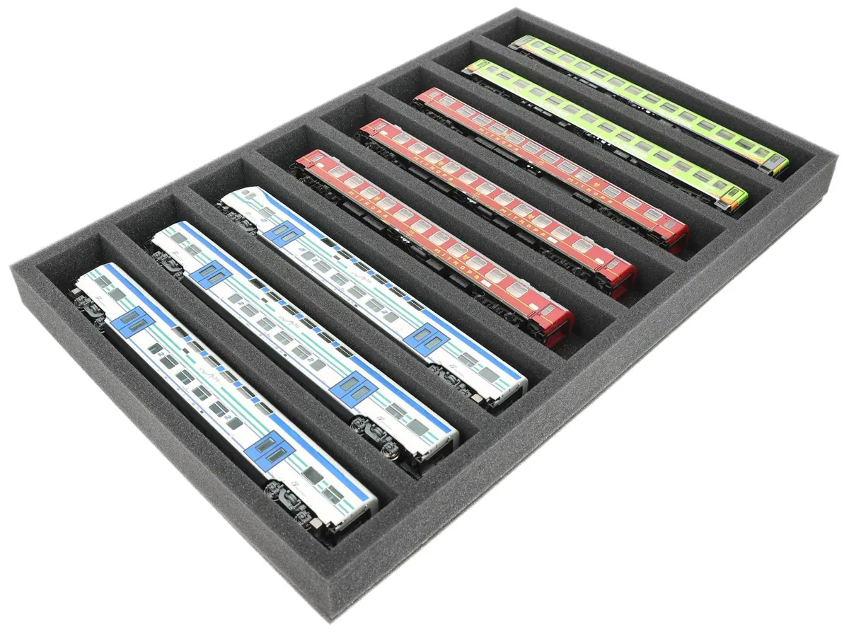 JV050A005 Feldherr foam insert for model railway - H0 scale - 8 compartments - for horizontal storage