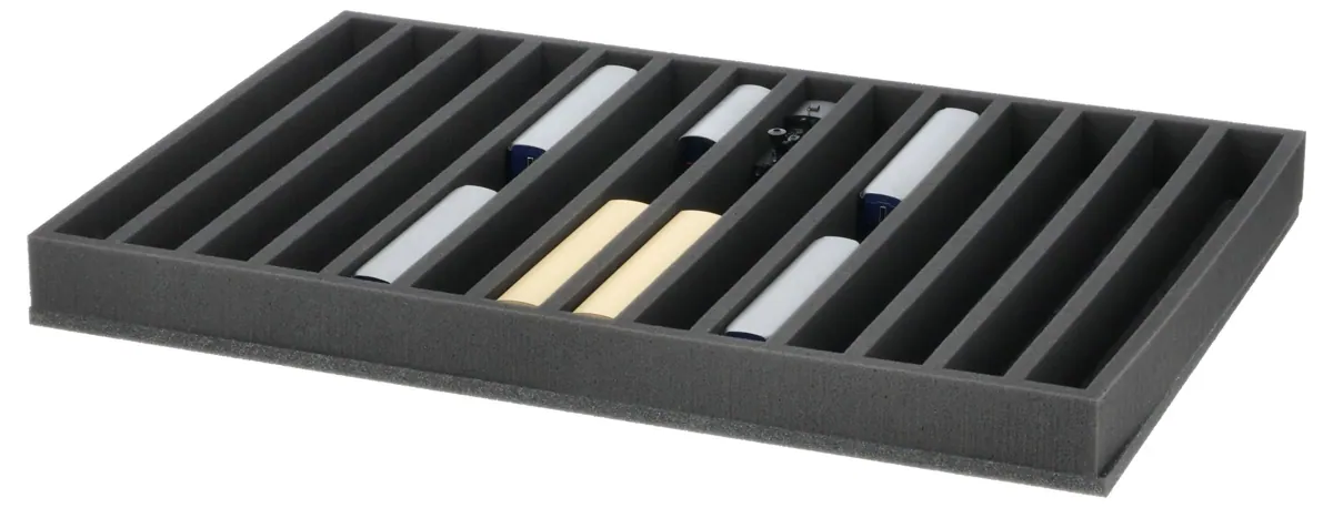 Foam insert for model railway - H0e scale - 14 compartments - for upright storage - JV050A008