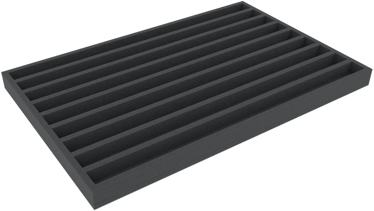 JVMFNT035BO 570 mm x 370 mm x 35 mm foam tray with 9 compartments