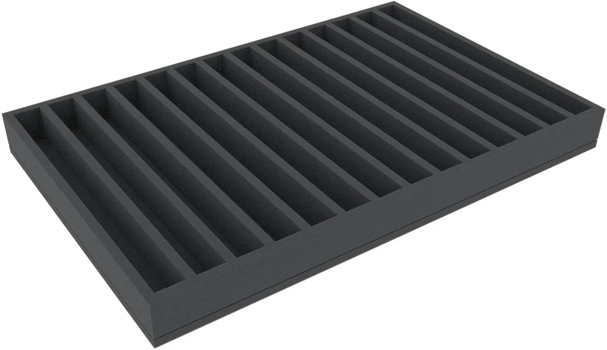 JVMFNU050BO 570 mm x 370 mm x 50 mm foam tray with 14 compartments