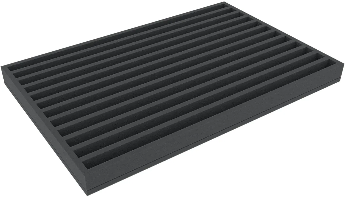 JVMFNX040BO 570 mm x 370 mm x 40 mm foam tray with 12 compartments