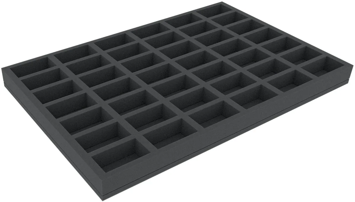 JVMFOA040BO 570 mm x 370 mm x 40 mm foam tray with 42 compartments