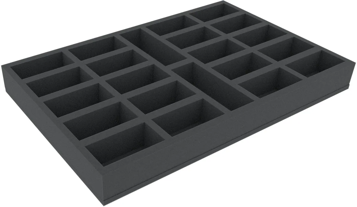 JVMFOC055BO 570 mm x 370 mm x 55 mm foam tray with 22 compartments