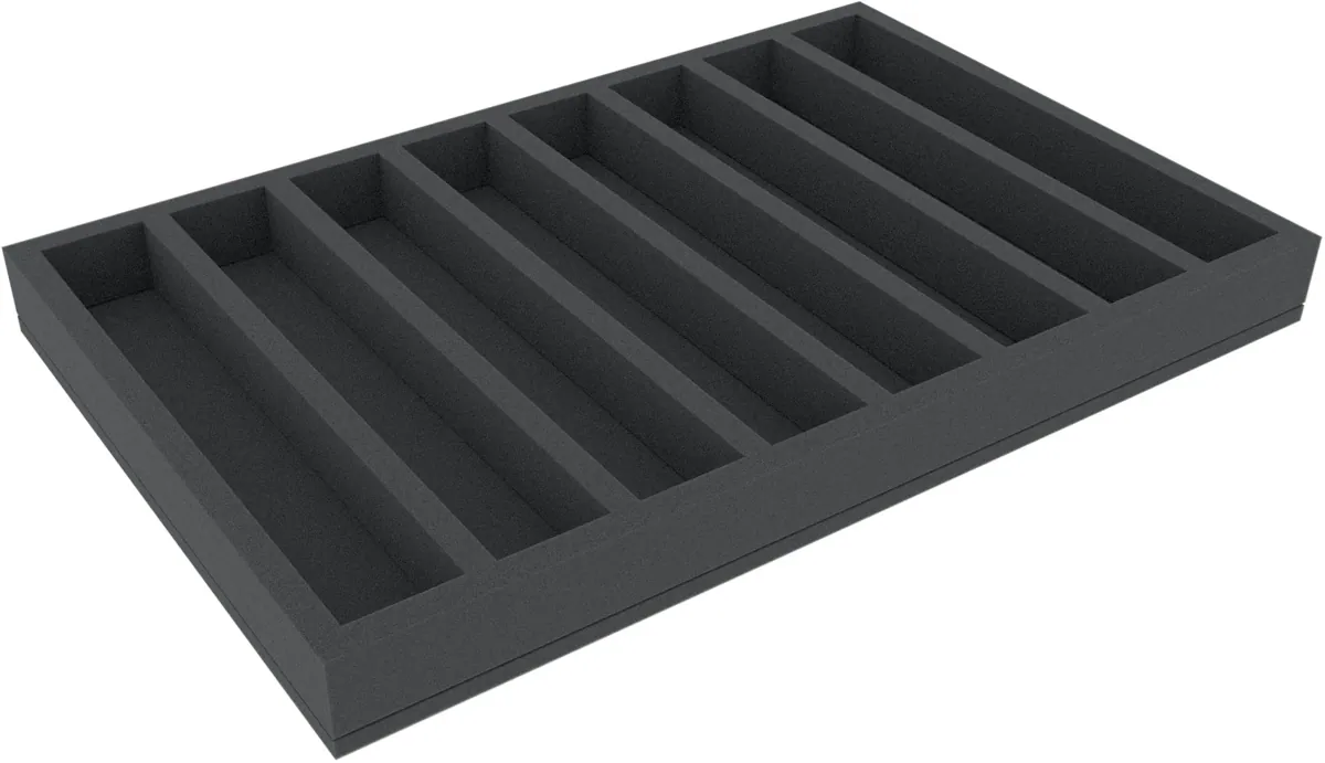 JVMFOS050BO 570 mm x 370 mm x 50 mm foam tray with 8 compartments