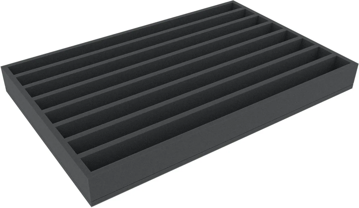 JVMFPW055BO 570 mm x 370 mm x 55 mm foam tray with 8 compartments