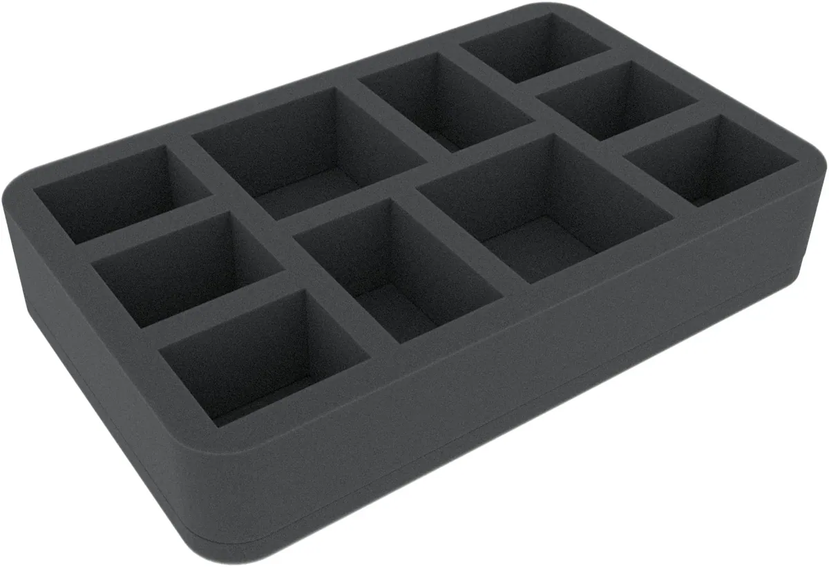 HSMEQL050BO 50 mm Half-Size foam tray with 10 compartments