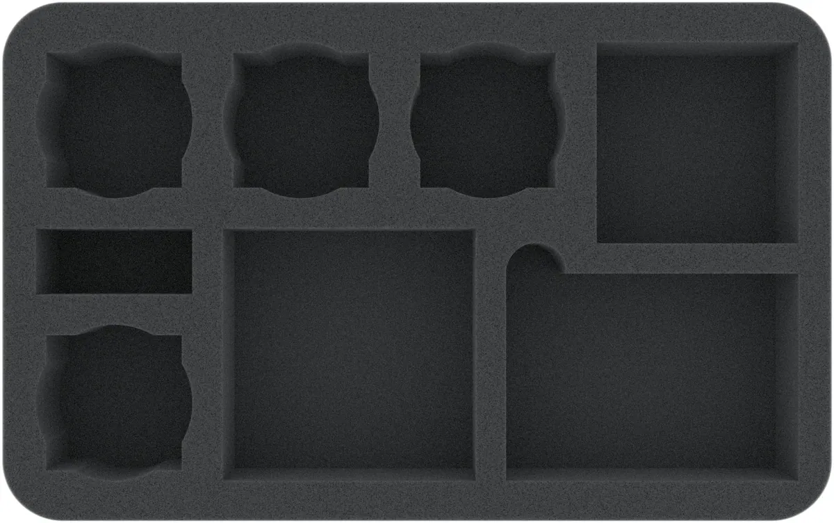 HSMEHN045BO 45 mm half-size foam tray with 8 compartments