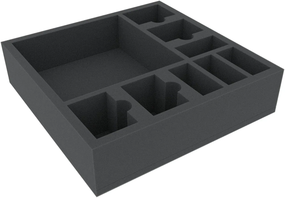 AFMENK070BO 285 mm x 285 mm x 70 mm foam tray for board games - 9 compartments