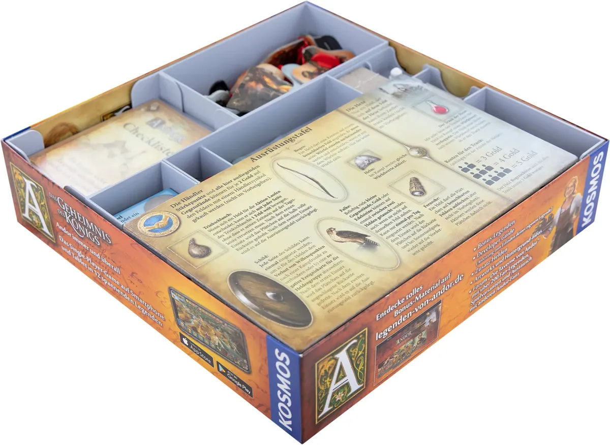 Feldherr Organizer Insert for Legends of Andor and its expansion New Heroes