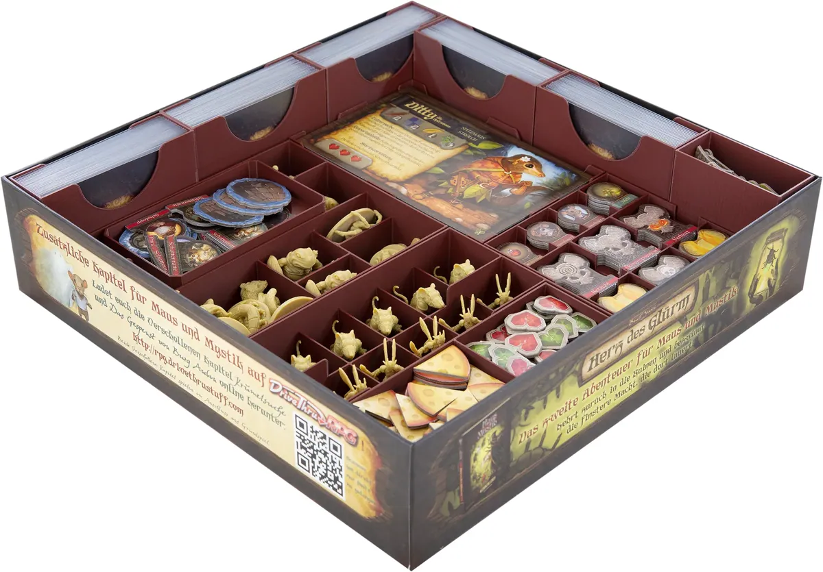 Feldherr Organizer Insert for Mice and Mystics + Heart of Glorm + Downwood Tales - core game box