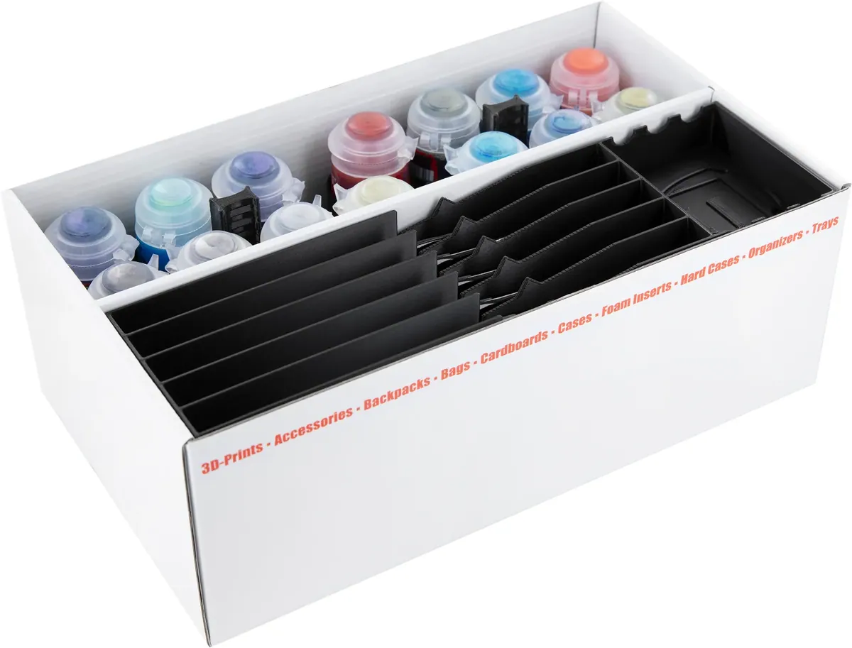 Feldherr Storage Box TCHS105 for miniatures + Citadel paint pots + brushes
