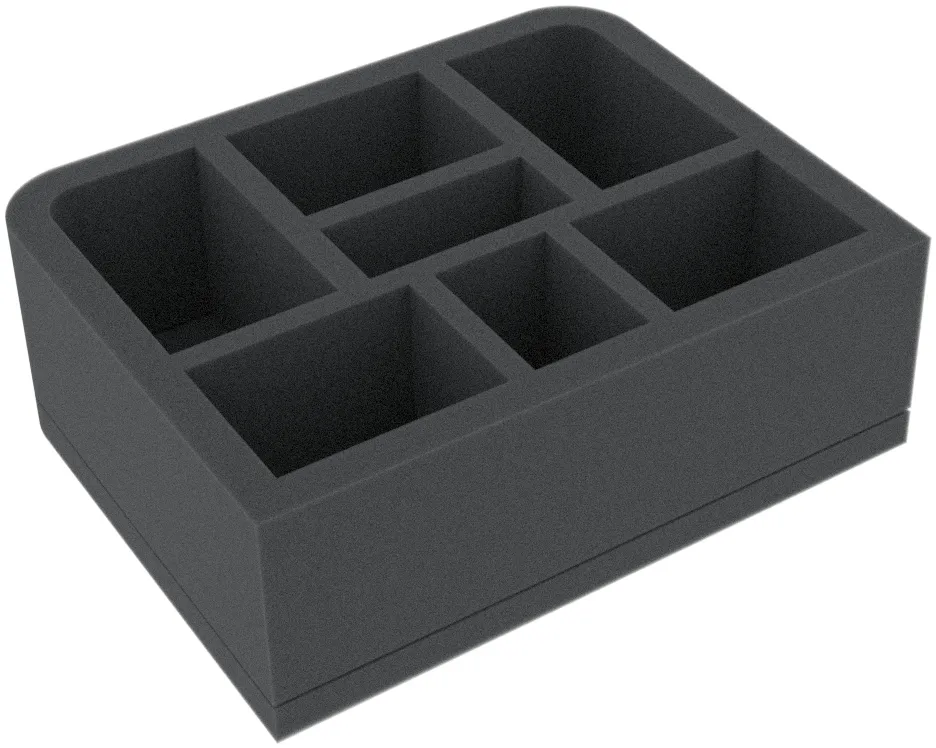 QSMFKR050BO 50 mm Quarter-Size foam tray with 7 compartments