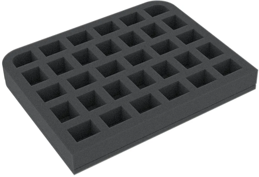 QSMFNM020BO 20 mm Quarter-Size foam tray with 32 compartments