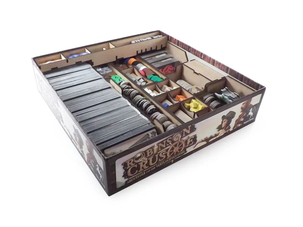Boardgame Organizer Insert for Robinson Crusoe and expansion Voyage of the Beagle