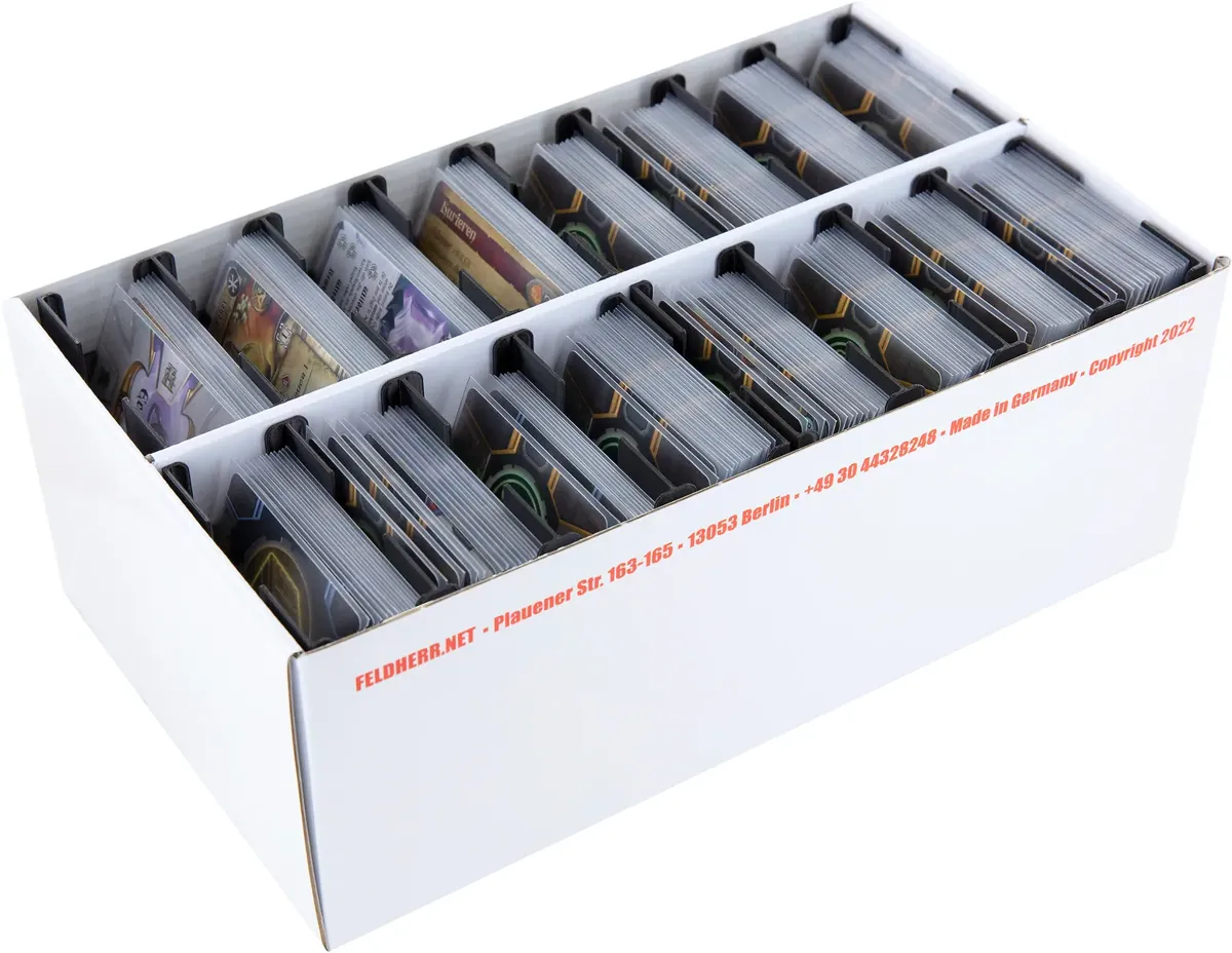 Feldherr Storage Box TCHS105 with card holders inserts for 3200 Cards in Mini American Board Game Size