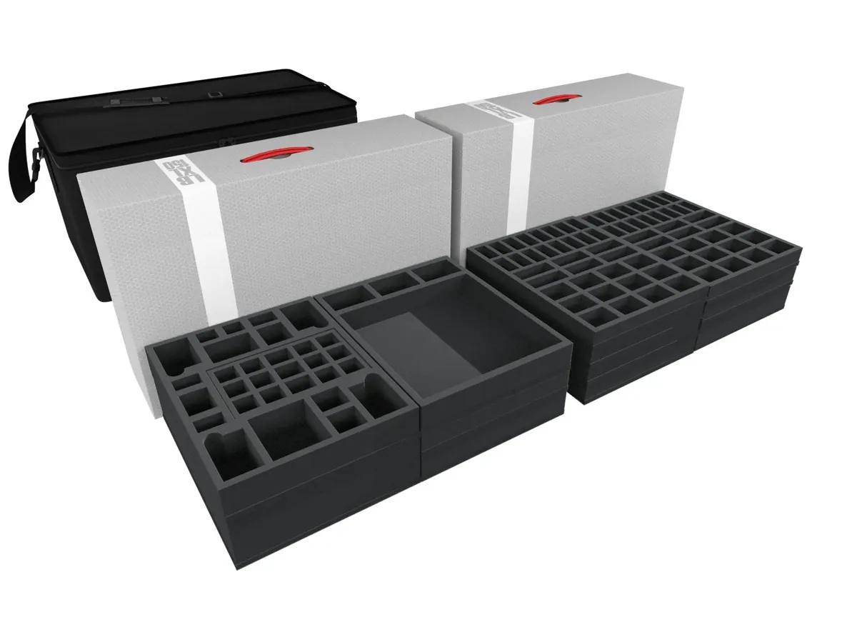 Transporter with 2 XL storage boxes for Zombicide Black Plague Kickstarter Knight Pledge
