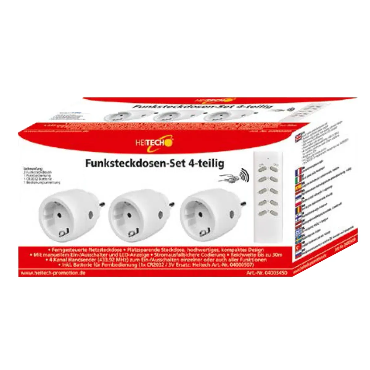 Funksteckdosen-Set 3+1 Kompakt Heitech