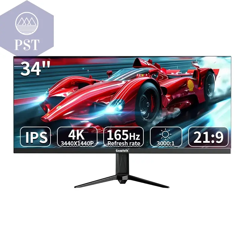 Gawfolk GF340B 34 Inch 4K 165Hz IPS Monitor for PC Gaming & Office Black Non-Lift
