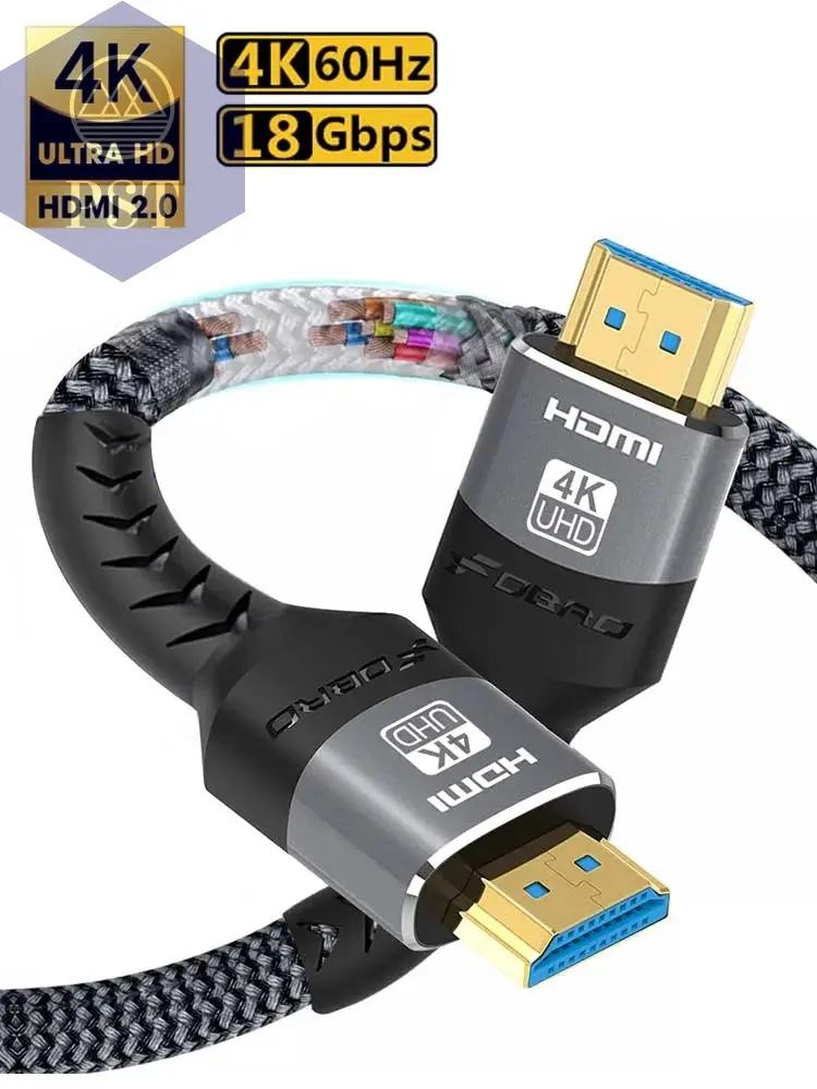 HDMI-Kabel HDMI 2,0 4k 60Hz HDMI-Kabel 18 Gbit/s 2.0 geflochtenes Kabel 1m 2m 3m
