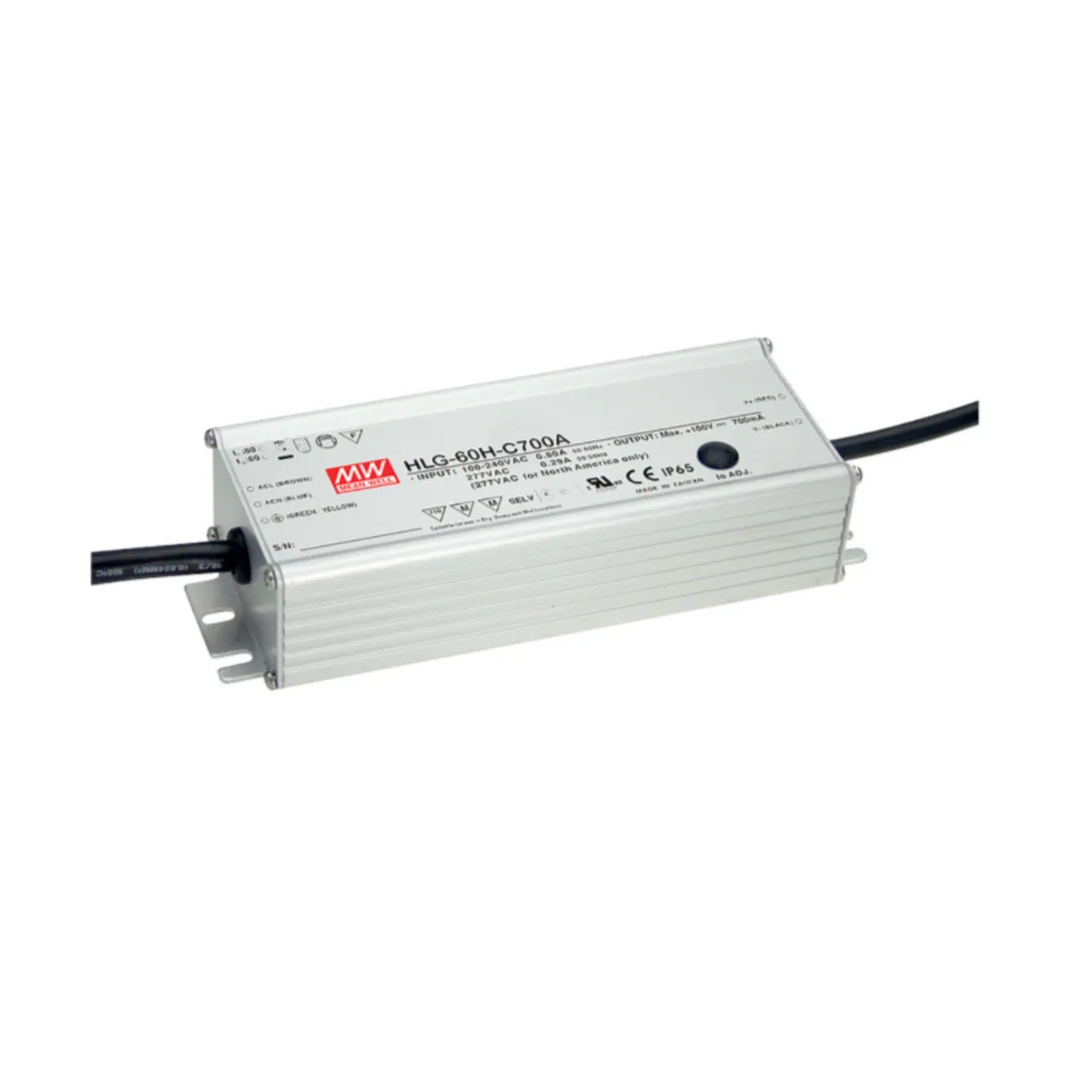 MeanWell HLG-60H-C350A (70W/0,350A) LED-Netzteil, nicht dimmbar