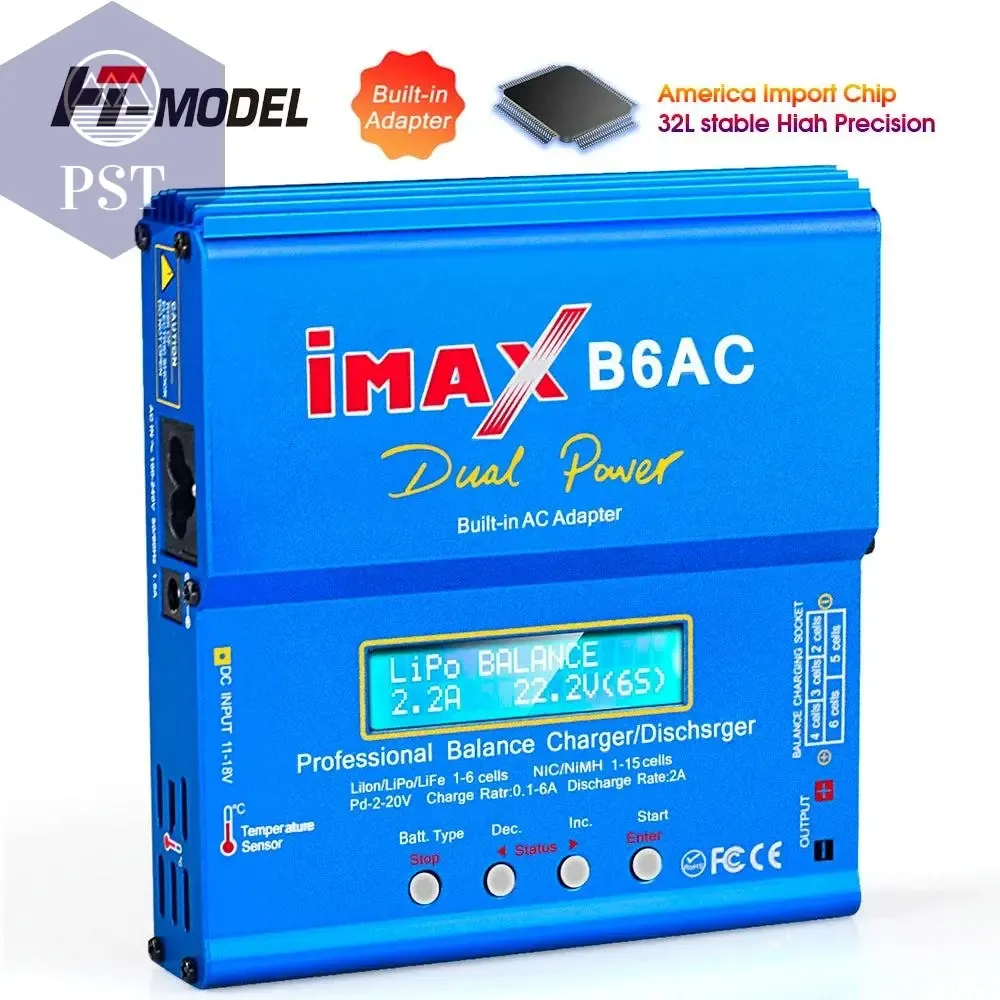 HTRC iMAX B6AC 80W 6A Lipo Charger Balancer For Nimh Nicd Lipo LiFe Li-ion Pb Battery LCD Screen Display RC Charger Discharge