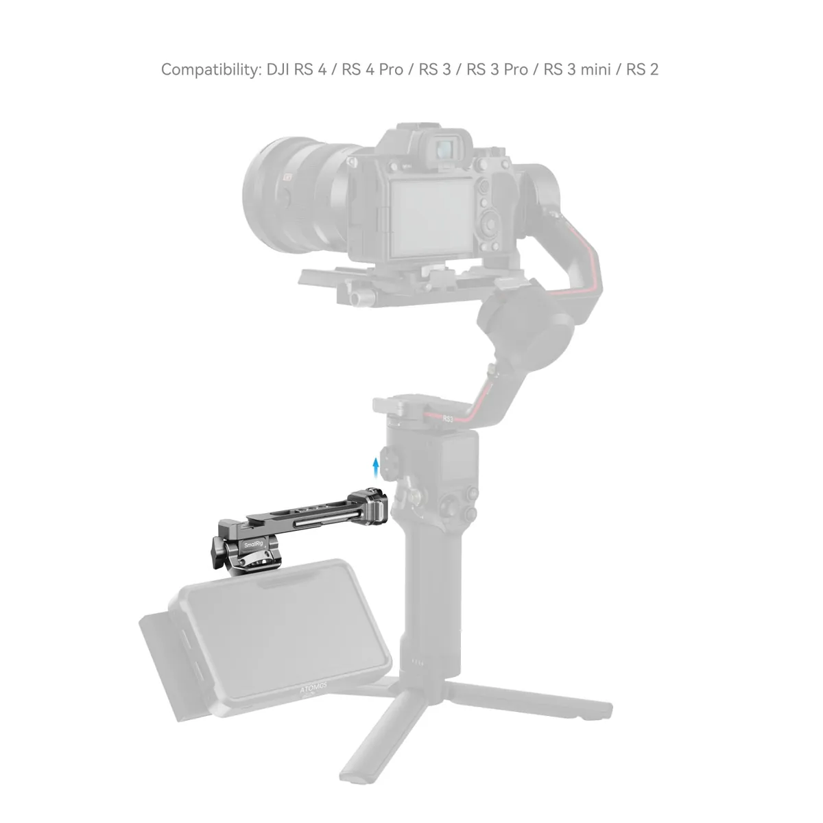 HawkLock H21-Monitorhalterung für DJI RS4 Pro, RS4, RS3 Pro, RS3, RS3 Mini, RS2, RSC2 Gimbal SmallRig 4637