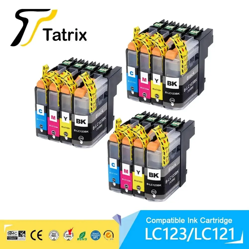 Brother LC123 Ink Cartridge Compatible For MFC-J4510DW MFC-J4610DW Printer Ink Cartridge LC121 MFC-J4410DW MFC-J4710DW
