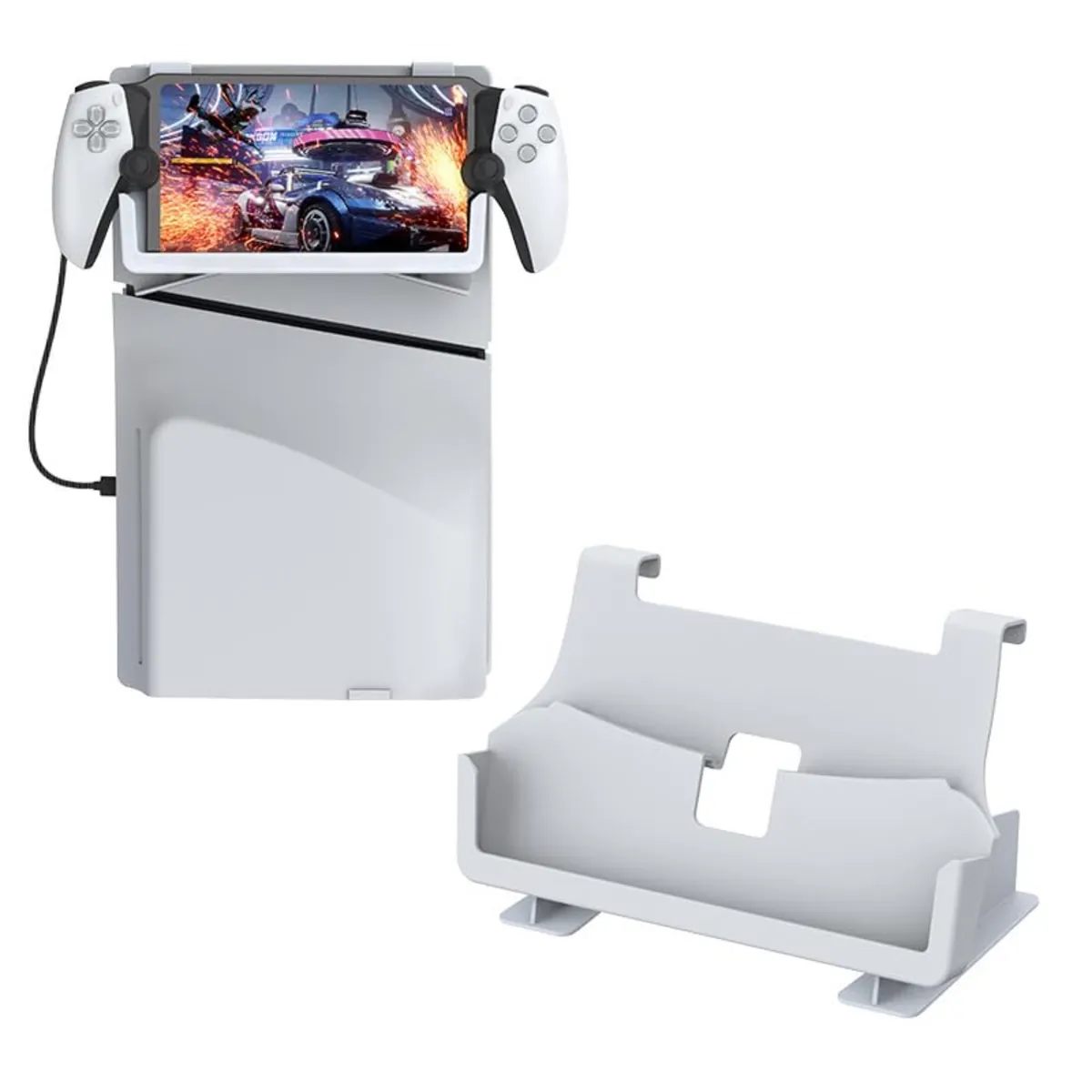 PlayStation 5 / PS Portal Ladestation Halterung Ständer mit magnetischen Ladekabel