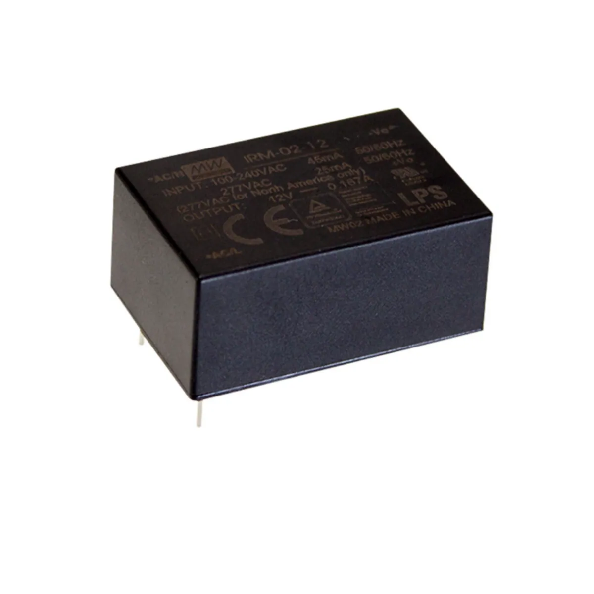 MeanWell IRM-02-3.3S (2W, 3,3V, 0,6A) AC/DC-Industrienetzteil Geschlossen Kunststoff