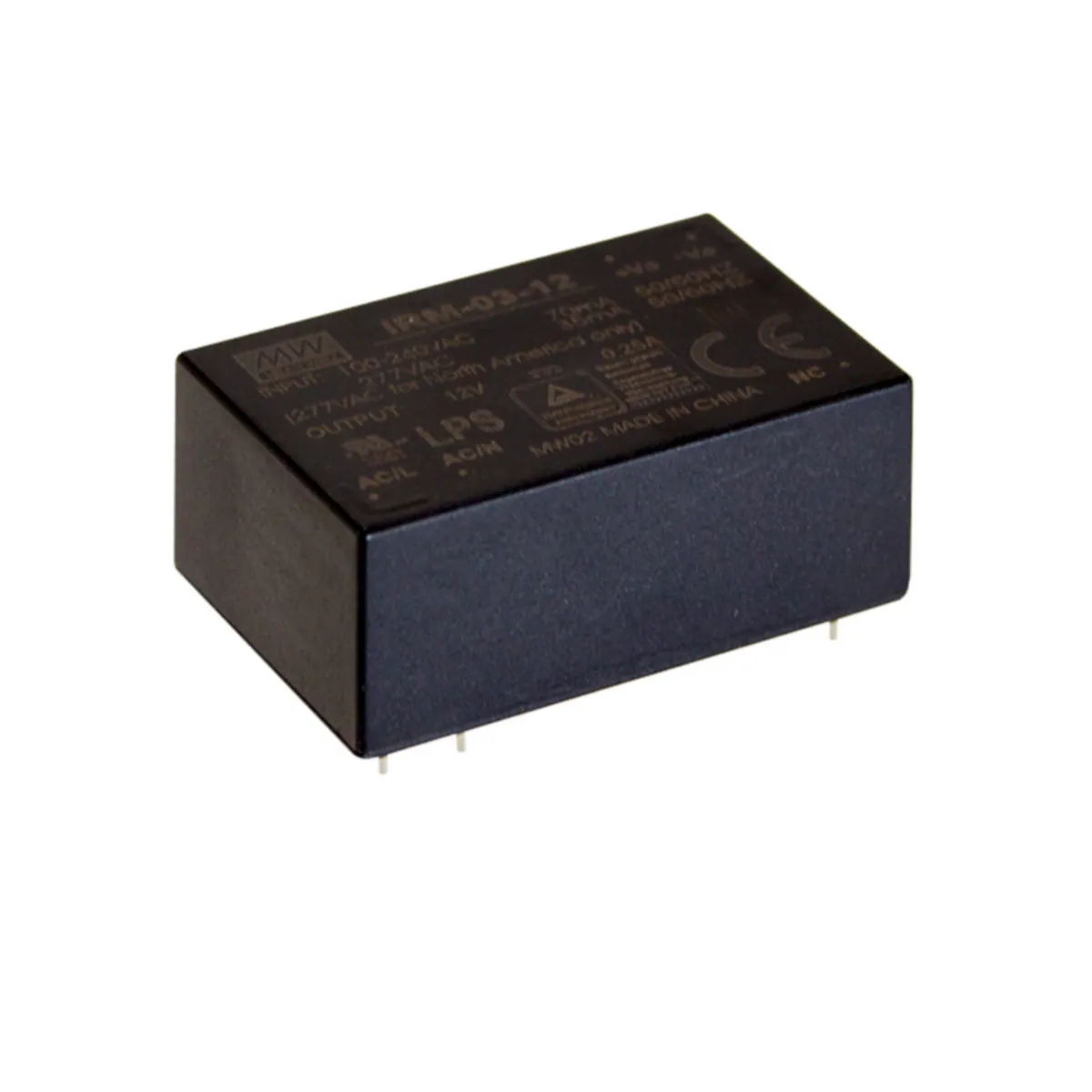 MeanWell IRM-03-12S (3W, 12V, 0,25A) AC/DC-Industrienetzteil Geschlossen Kunststoff