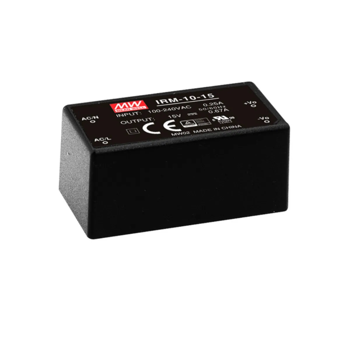 MeanWell IRM-10-12 (10,2W, 12V, 0,85A) AC/DC-Industrienetzteil Geschlossen Kunststoff