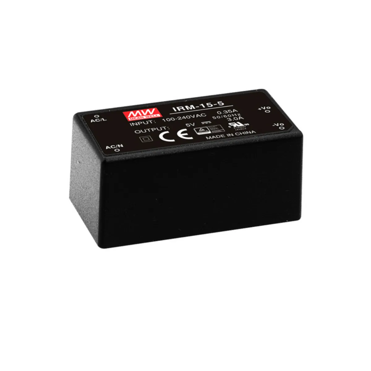 MeanWell IRM-15-12 (15W, 12V, 1,25A) AC/DC-Industrienetzteil Geschlossen Kunststoff