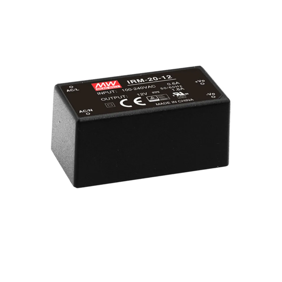 MeanWell IRM-20-12 (21,6W, 12V, 1,8A) AC/DC-Industrienetzteil Geschlossen Kunststoff