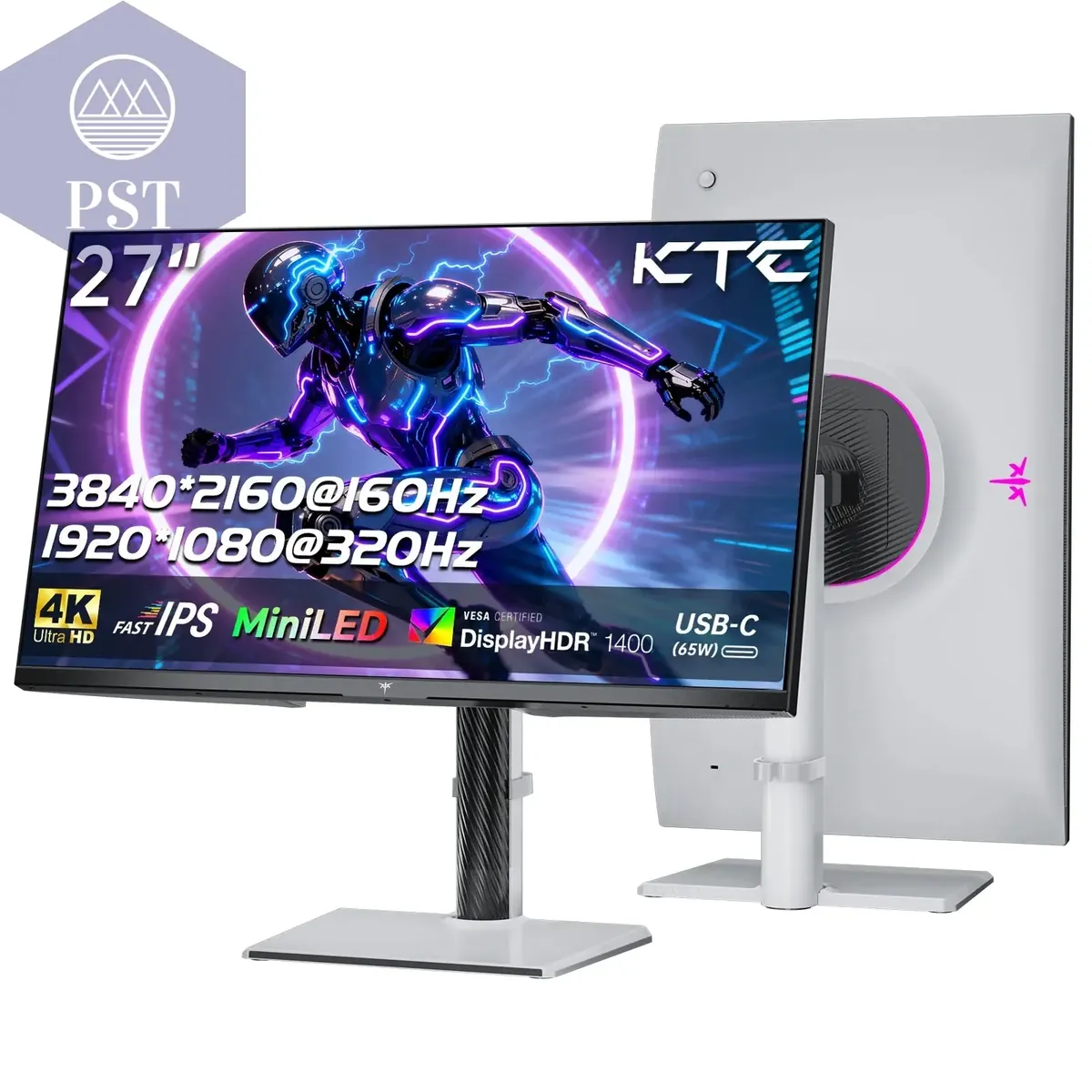 KTC Mini LED Gaming Monitor 27 Zoll 4K@160Hz, FHD@320Hz Dimming VESA Display HDR1400 M27P6