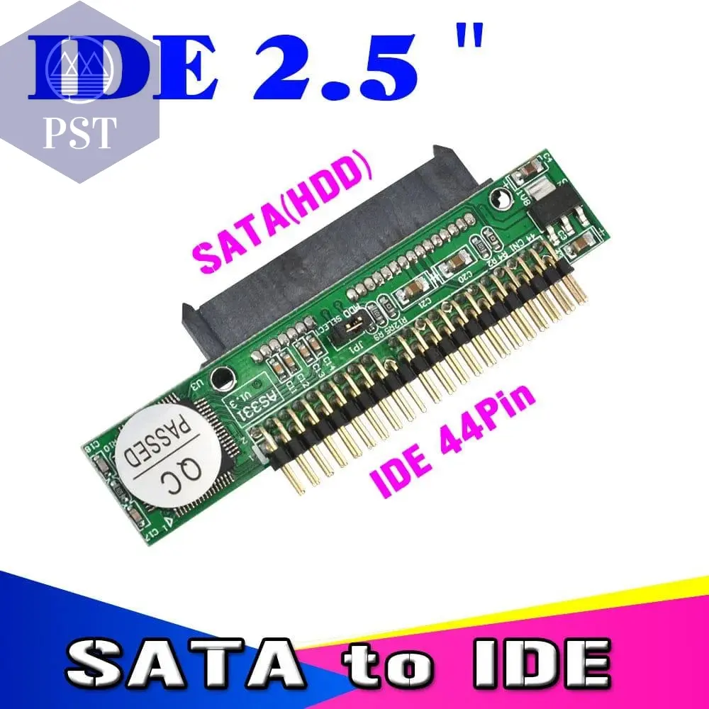 Kebidu SATA to IDE Adapter 2.5 Sata Female to 2.5 inch IDE Male 44 pin port 1.5Gbs Support  ATA 133 100 HDD CD DVD Adapter