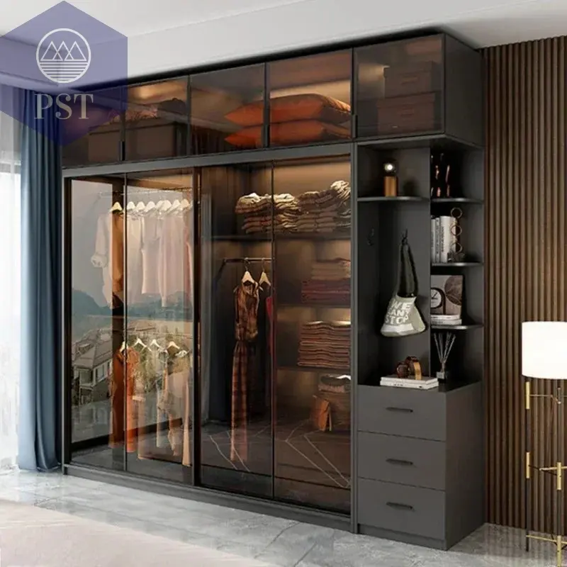 Kleiderschrank Modul Schrank Ankleide für Schlafzimmer Glasschrank
