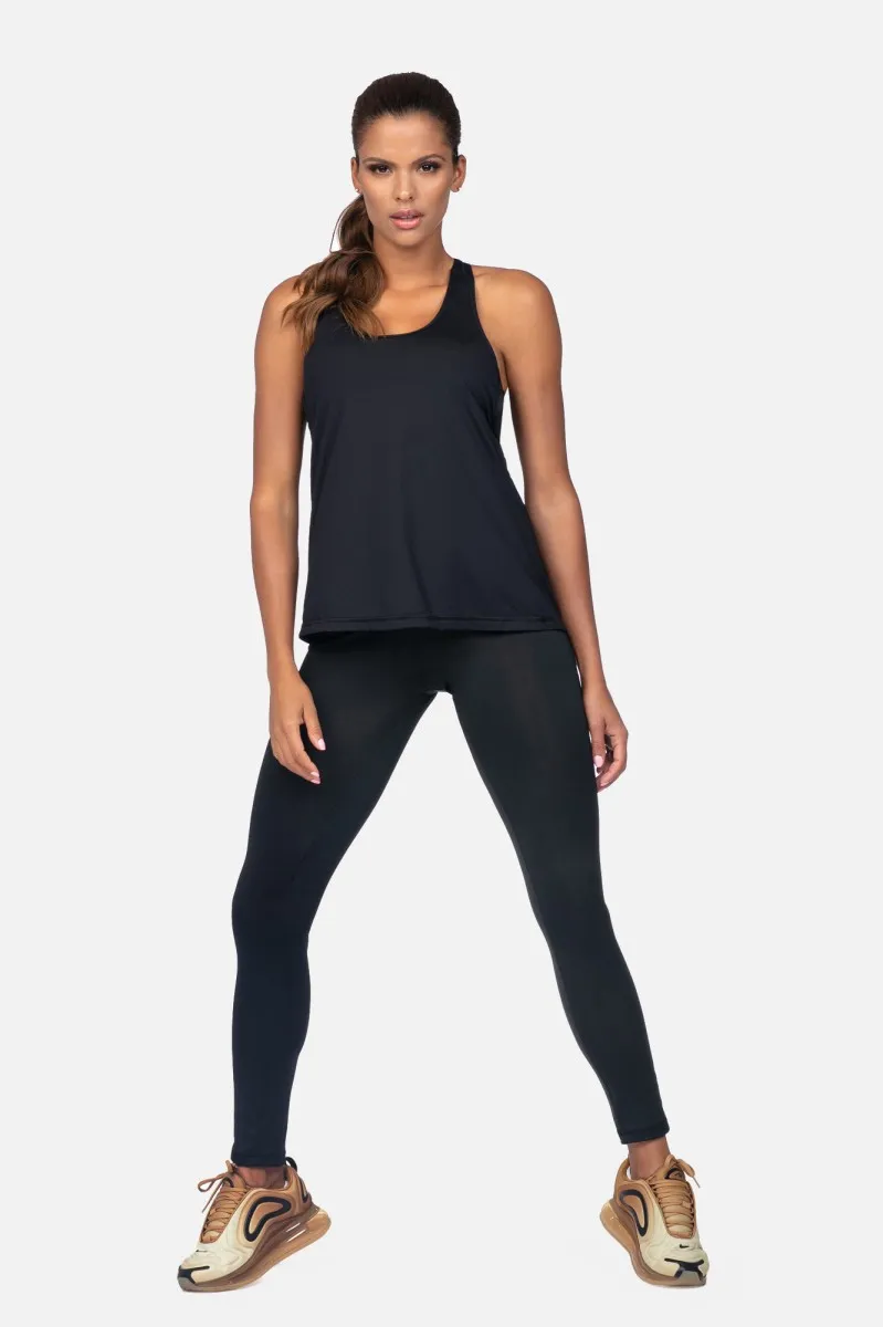 Damen Fitness Top L5180 – Sport-BH mit Netzrücken | Schwarz