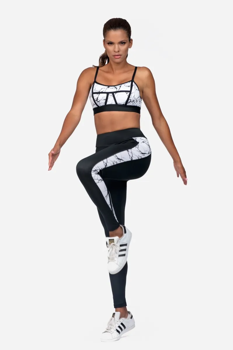 Lorin L9020 – Sport-Leggings | High-Waist | Schwarz/Weiß