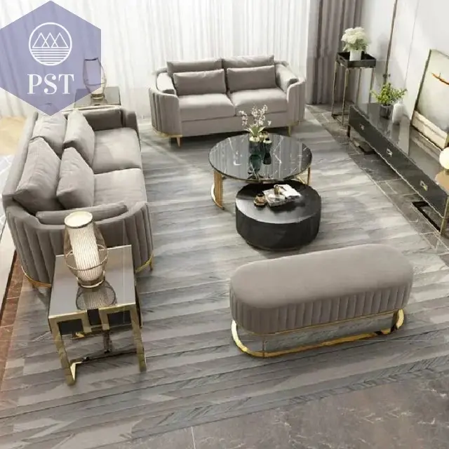 Luxuriöses, geschwungenes Designer Sofa Couch Set 1+2+3