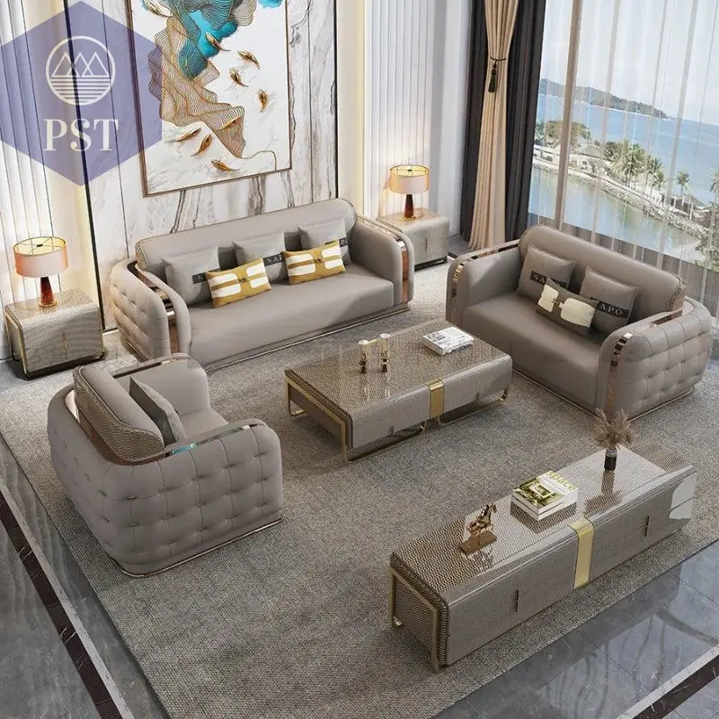 Luxus Wohnzimmer Sofa Leder italienischen Design Ledersofa