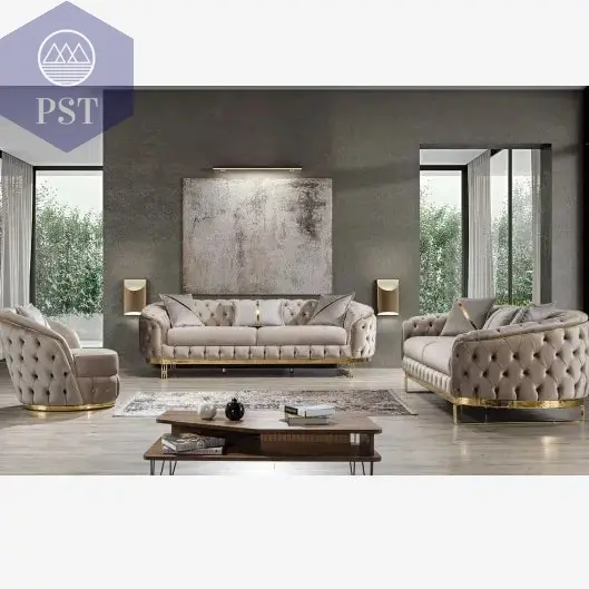 Luxus Sofa Set mit Samtbezug