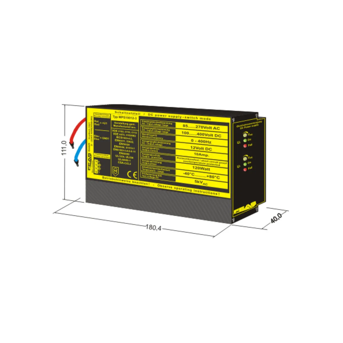 FEAS Schaltnetzteil MPS10012-3 (120,0W / 12V) LED-Netzteil