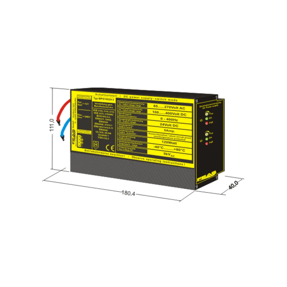 FEAS Schaltnetzteil MPS10024-3 (120,0W / 24V) LED-Netzteil