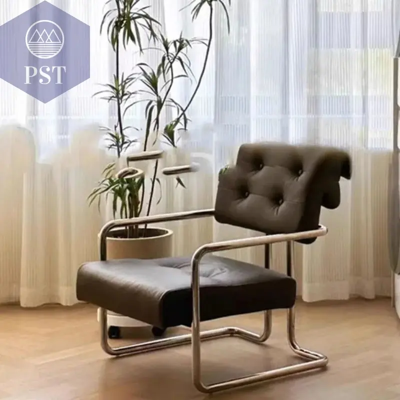 Minimalistischer moderner Wohnzimmer Stuhl aus Edelstahl