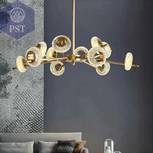 Modern 12-Light Modern Crystal Chandelier Elegant Lightning