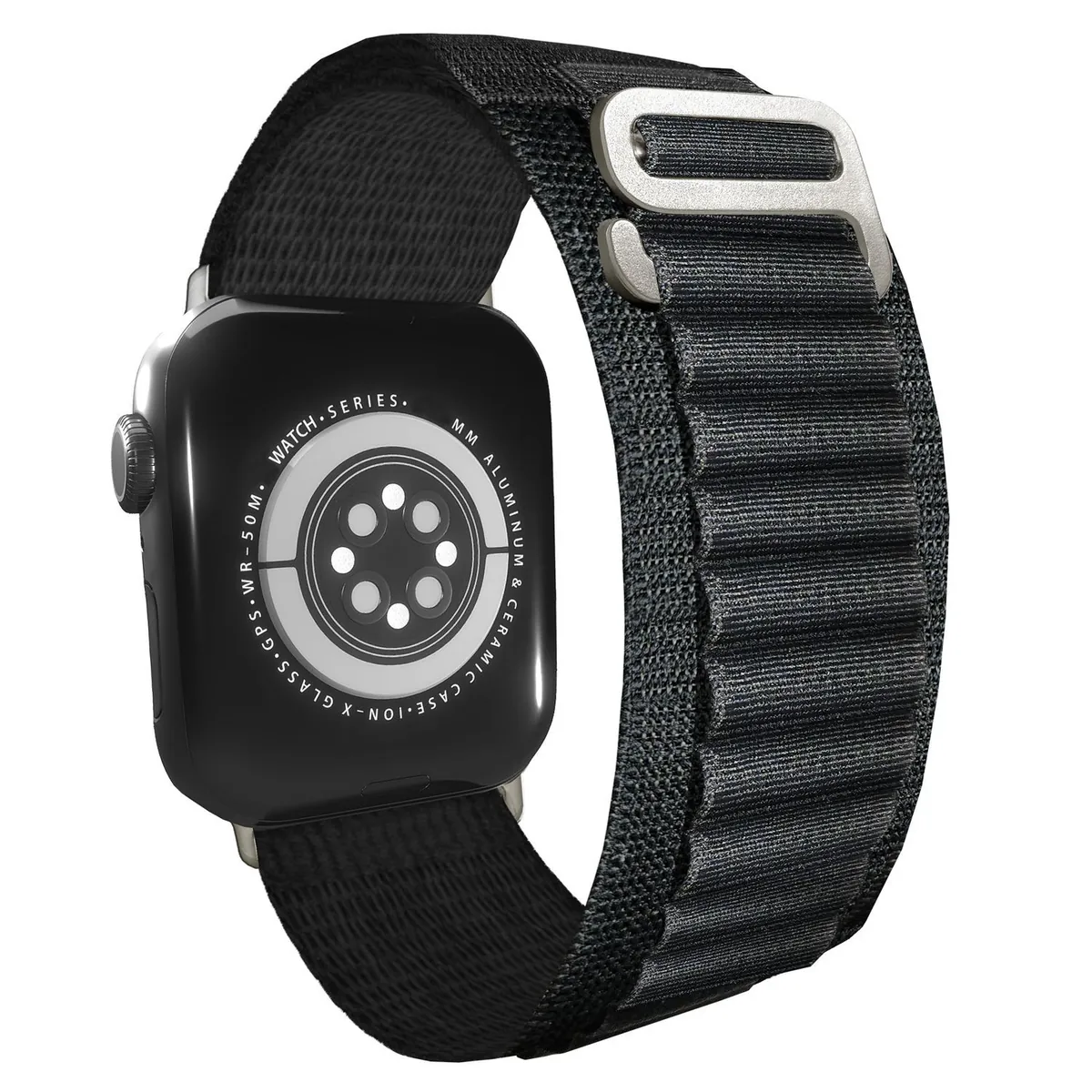 NALIA Smart Watch Armband Alpine Loop Style kompatibel mit Apple Watch Armband Ultra/SE & Series 8/7/6/5/4/3/2/1, 38/40/41mm, G-Haken iWatch Outdoor Uhr Band, Nylon