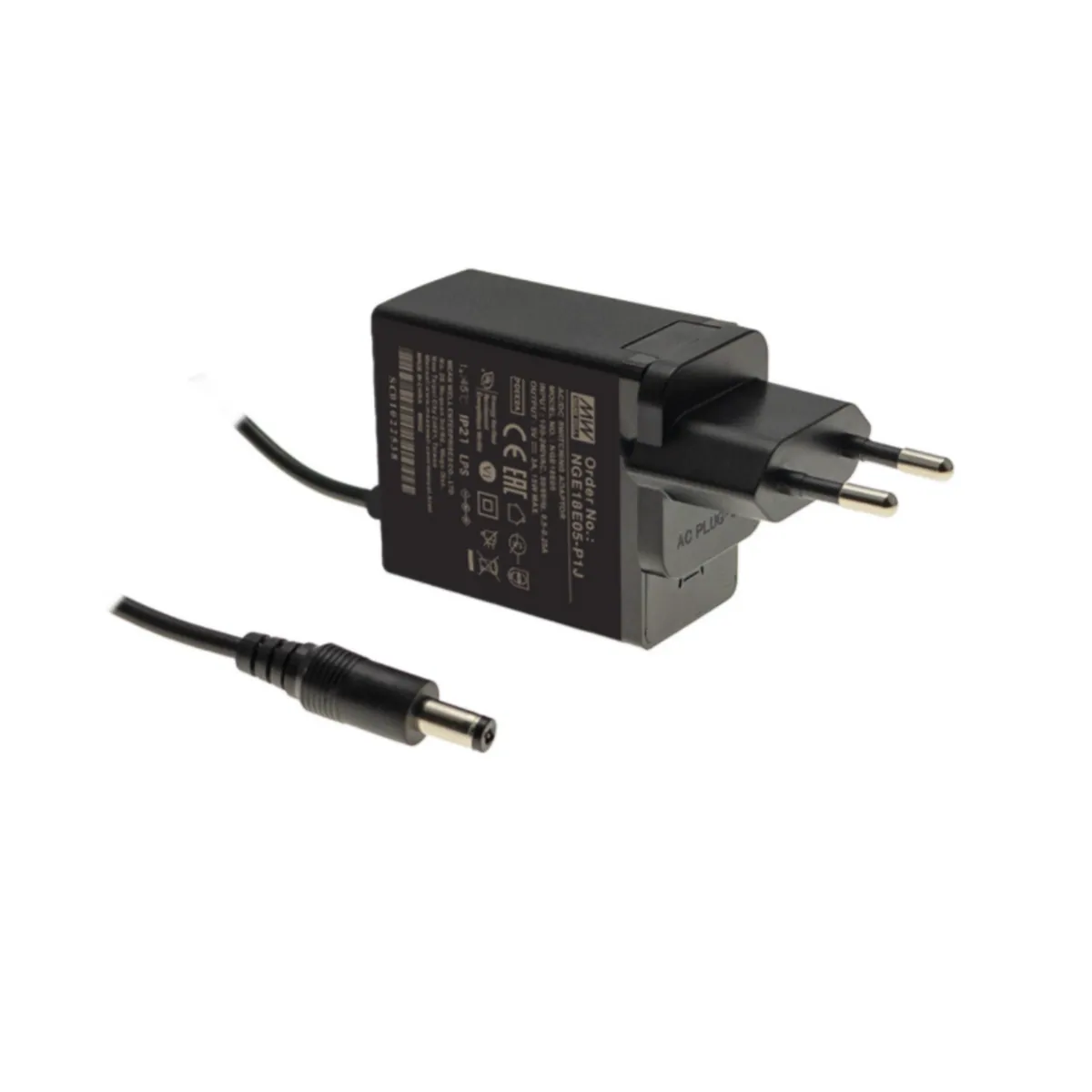 MeanWell NGE18E15-P1J (18W/15V) Steckernetzteil