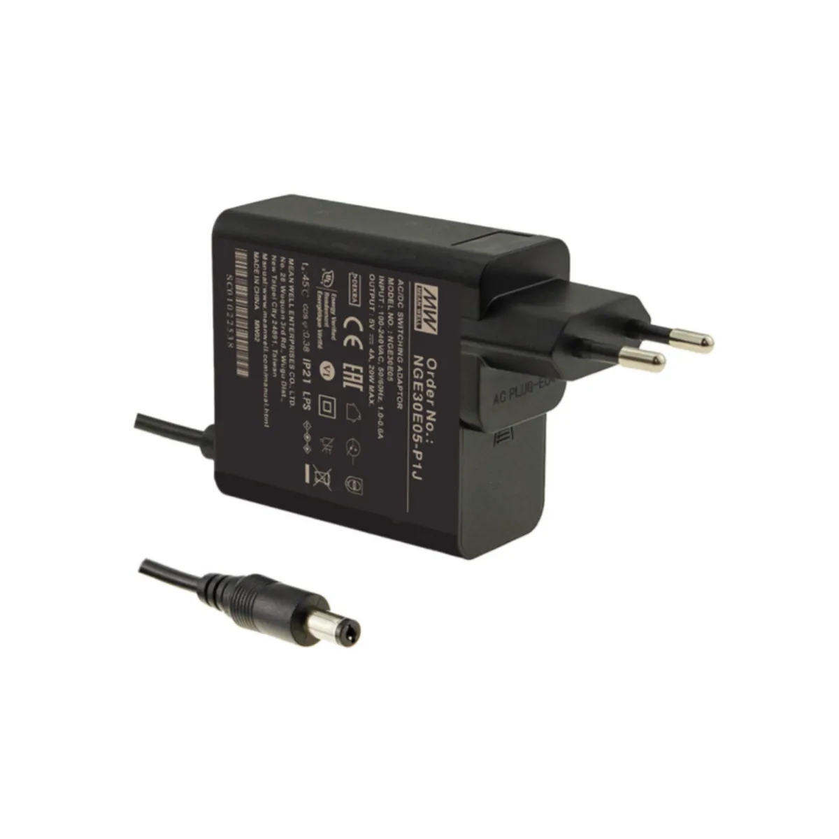 MeanWell NGE30E05-P1J (20W/5V) Steckernetzteil